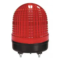 DAYTON Warning Light: Red, LED, 90 to 240V, 3 3/8 in Overall Dia, 4 1/2 in Overall Ht