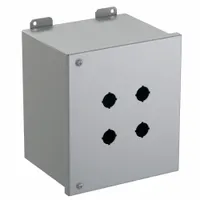 HAMMOND Push Button Enclosure: 22mm, 4 Holes, Carbon Steel, NEMA 12 (MPN 1489MP4)