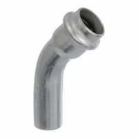 VIEGA PROPRESS Crimp Elbow Fitting: 1/2 in CTS x 1/2 in CTS Size, 45° Elbow, Press-fit x FTG, EPDM (MPN 80535)