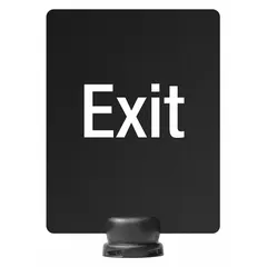 LAVI Sintra Sign: Black, Exit Message, 11 in Overall Lg, 8 1/2 in Overall Wd (MPN 80-1141TV/P2S). Key specifications — Brand: LAVI; Color: Black; Message: Exit; For Use With: Tempest Sign Stand; Material: Polyethylene.