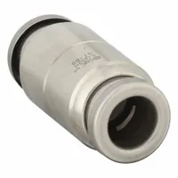 SMC Push-Fit Union Fitting: 1/4 in OD x 1/4 in OD Size, Push-to-Connect x Push-to-Connect, Silver (MPN KQG2H07-00)