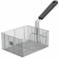 Fryer Basket: Square, Coated Handle, 17 in Overall Dp, 12 in Overall Ht, 13 in Overall Wd, LFB10