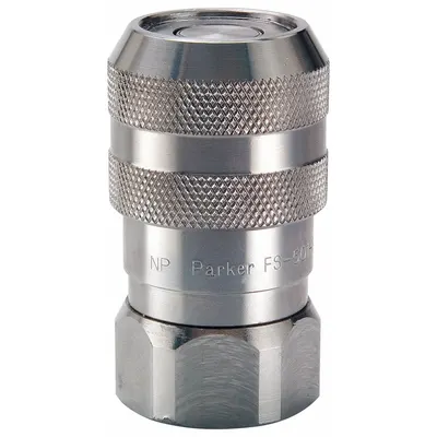 PARKER Hydraulic Quick Connect Hose Coupling: 1/4 in Coupling Size, 316 Stainless Steel - Parker FET Series Hydraulic Quick-Connect Coupling Bodies