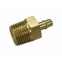 MEM-CO Barbed Fitting Adapter: 3/8 in Pipe x 1/16 in ID Size, MBSPT x Barbed, Brass, Beaded Barb (MPN 3/8BSPT-B1-NP)