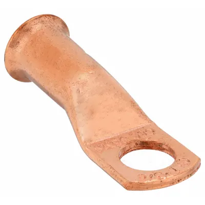 WESTWARD Lug: Crimpable Side Terminal, Crimp/Solder, Copper, 1 ga, 3/8 in Stud Size - Crimpable Side Terminal Lugs