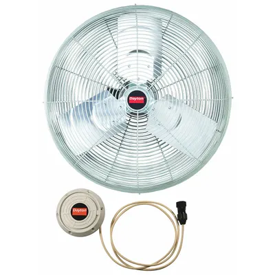 Dayton Fan Head: 24 in Blade Dia, 2 Speeds, 115V AC, 1/3 hp Motor - Misting Industrial Fan Heads