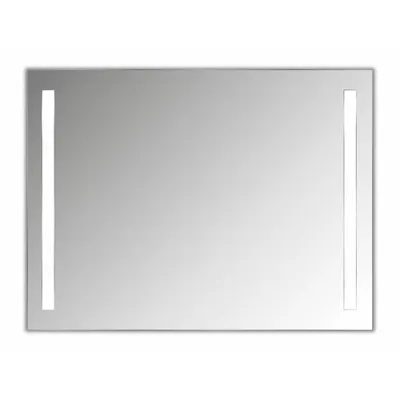 WINGITS Bathroom Mirror: Rectangular, Glass, 36 in Overall Ht, 48 in Overall Wd - Lighted Vanity Bathroom Mirrors