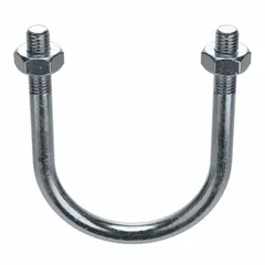 This U-bolt is designed to secure 3-inch pipe to structural supports. It features a 3/8-16 thread size and a 4 1/8-inch inside height. Constructed from steel with a zinc-plated finish, it is suited for use in industrial piping systems, plumbing, and HVAC applications.
