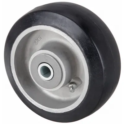 OEM Caster Wheel: 5 in Wheel Dia - Rubber Tread on Aluminum Core Wheels