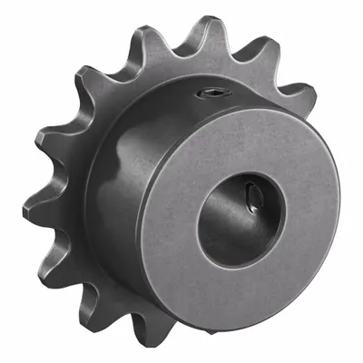 TSUBAKI Single Strand Sprocket: 35, For 3/8 in Chain Pitch, 1/2 in Bore Dia, 14 Teeth - Size 35 Fixed-Bore Roller Chain Sprockets