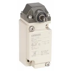 Metallic momentary-action plug-in limit switch from the D4A Series. Features a roller lever plunger actuator with 12° pretravel, 70° overtravel, 85° total travel, and 4° differential travel. Screw terminals. Used in industrial automation for position sensing of moving machinery parts such as in conveyor systems, packaging equipment, and machine tools.