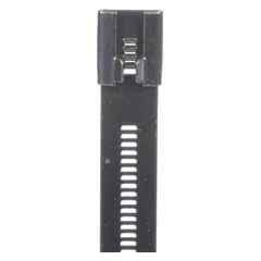 Coated 316 stainless steel cable tie for bundling and securing cables, hoses, or pipes. Features a stainless steel barb locking style. Black color. 12 in nominal length, 4 in maximum bundle diameter, 0.29 in width. Pack of 10.
