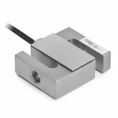 S beam load cell for compression and tension force measurement. Rated 2,000 lbf capacity with hysteresis and repeatability of ±0.035%. Includes 20 ft integral cable. Suitable for industrial weighing, tank and hopper scales, and material testing applications.