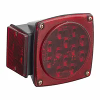GROTE Tail Light: LED, Trailer Light, Red, Square, 4 1/2 in Overall Ht, 5 in Overall Wd, Bracket (MPN 51992)