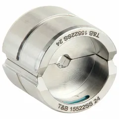 Replacement die set for Code crimping applications. Color-Keyed for use with 6 AWG copper and 8 AWG aluminum connectors. Blue color code. Compatible with TBM6PCR-LI tool.