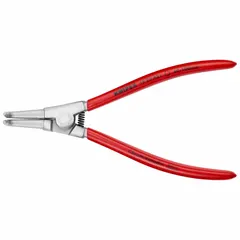 External retaining-ring pliers for installing and removing circlips on shafts with diameters from 40 mm to 100 mm. Features a 0.091 in tip diameter and 7 7/8 in overall length. Suitable for industrial maintenance and assembly applications.