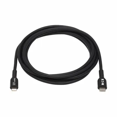 EATON TRIPP LITE Usb Cable: Type C End 1, Lightning End 2, Black, 9.8 ft Lg - Standard USB & Lightning Cables