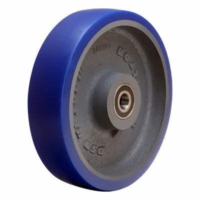 HAMILTON Caster Wheel: 8 in Wheel Dia., 2 in Wheel Wd, Polyurethane, 1,200 lb Load Rating - Easy-Roll Polyurethane Tread on Steel Core Wheels