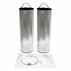 Replacement filter element for compressed air treatment systems. Contains Snowstorm Filled Activated Carbon for removal of oil vapor, odors, and hydrocarbons. Suitable for use in industrial pneumatic applications requiring high-purity air.