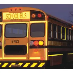 Black acrylic reflective sheet for vehicle marking applications. Measures 2 inches wide by 8 2/3 feet long. Suitable for safety marking and identification on emergency vehicles and other fleet assets.