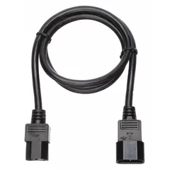 This 3-foot power cord features a C14 plug and C13 receptacle, with 3/18 AWG conductors and an SJT PVC jacket. Rated for 10 A at 125 V AC, it is used to connect electronic equipment such as computers, monitors, and servers to a power source.