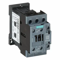 Non-reversing IEC contactor with three poles and three normally open contacts. Rated at 25 A with a 24 V DC coil. Suitable for switching motors, lighting, and other inductive loads in industrial automation and HVAC systems. No integrated surge suppression.