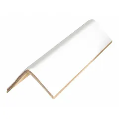 White edge protector, 2 in wide, 2 in deep, 24 in long. Heavy-duty/medium-duty type for protecting product edges and corners during shipping, storage, and handling. Sold in a 160-pack.