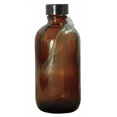 QORPAK Sampling Bottle: 240 mL, Amber, 24-400, Phenolic, 24, PolyCone - Safety Coated Narrow Mouth Round Glass Lab Bottles