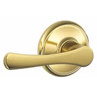 SCHLAGE F10 VLA 605 is a passage lever lockset in the Avila style, finished in bright brass with a clear coat. It is ADA compliant and carries ANSI F75 function code for interior doors where locking is not required, such as hallways or closets. This lockset is not ligature-resistant and has no visual indicator