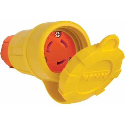 PASS & SEYMOUR Locking Connector: Non-NEMA, Yellow, 125/250V AC, 30 A Current Rating - General Purpose Connectors
