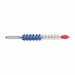 Single-spiral nylon brush for cleaning enhanced tubes in heat exchanger equipment. Features 1/4"-28 male threaded connection, 5/8 in to 5/8 in size, supplied in a 25-pack. Used to remove deposits from tube interiors to maintain thermal efficiency.