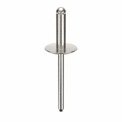 POP AVDEL Large Flange Blind Rivet, 0.183 in dia, 2 in L, Open End, PK250 - Large Flange Blind Rivets