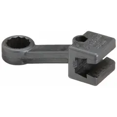 This 12-point box end torque wrench head is designed for use with compatible torque wrench handles to apply precise torque to fasteners. It features a 1/4 in size and is suitable for industrial assembly, maintenance, and repair applications, particularly in confined spaces.