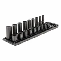 TEKTON Impact Socket Set: 3/8 in Drive Size, Small Set (0-50 pieces) Set Size, 18 Pieces, SAE (MPN SID91208)