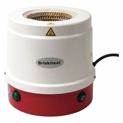 BRISKHEAT Heating Mantle: 250 mL Capacity, 165 W Watt - Max, Plastic, Metal - Metal-Housed Heating Mantles