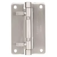 This full surface-mount butt hinge is constructed from stainless steel with a leaf width of 2 15/16 inches. It features a plain bearing type and a non-removable pin, making it suitable for permanent installations on enclosures, cabinets, and equipment requiring a fixed-mount hinge