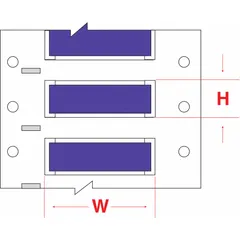 Polyolefin sleeve label roll, violet matte finish, sized 1/8 in x 2 in, for wire gauges 16 AWG to 22 AWG. Compatible with BBP72 printer series for on-demand wire identification in control panels, electrical installations, and maintenance tasks.