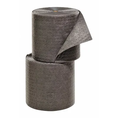 PIG Sorbent Roll: 150 ft Lg, 15 in Wd, Gray, Polypropylene, 150 ft Roll Lg - Sorbent Rolls