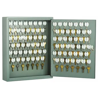 ABILITY ONE Key Cabinet: 90 Key Capacity, Steel, Gray, 17 1/4 in Ht, 14 in Wd, 3 1/4 in Dp - Key Cabinets with Key Lock