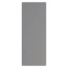 Steel panel for commercial bathroom partitions with a smooth semi-gloss charcoal finish. Measures 58 inches high, 22 inches wide, and 1 inch thick. Features a honeycomb inner core for structural integrity. Suitable for use in restroom stall assemblies in public facilities.