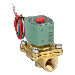 This 2-way, 2-position normally closed solenoid valve from REDHAT has a 1/2 in pipe size and operates on 110V AC. The watertight coil enclosure provides protection in moist or washdown environments. It is used for on/off control of liquids or gases in industrial automation, irrigation, and process systems.