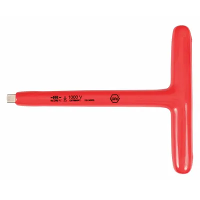 WIHA Socket Driver: 3/8 in Drive Size, 7 3/4 in Overall Lg, Double Insulated Grip - T-Handle Insulated Socket Drivers
