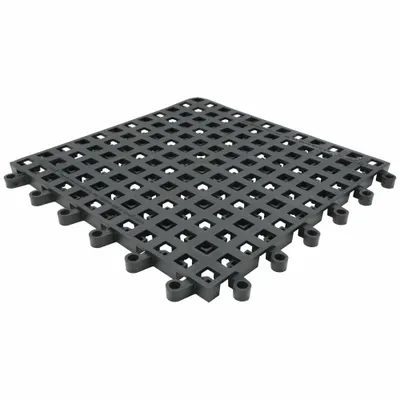 WEARWELL Interlocking Drainage Mat Tile: Interlocking Drainage Mat Tile, 18 in x 18 in - Wearwell ErgoDeck Interlocking Mat System