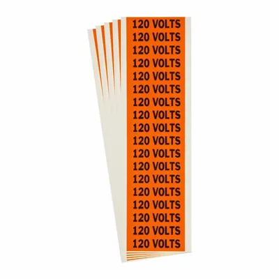 BRADY Self-Stick Vinyl Conduit and Voltage Marker, 120 Volts, C Label, 5 PK - Self-Stick Vinyl Conduit and Voltage Markers