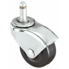 Friction-Ring Stem Caster, Swivel, No Brake, 2 in Wheel Dia., 7/8 in Wheel Wd, Rubber, Rubber, Std