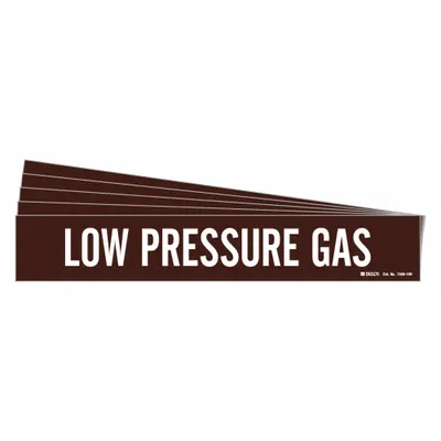 BRADY Low Pressure Gas Adhesive Pipe Marker - Low Pressure Gas Adhesive Pipe Markers