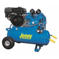 JENNY Portable Gas Air Compressor: 1 Stage, 9 hp Engine, Honda, 17.8 cfm @ 90 psi, 17 gal Air Tank (MPN G9HGA-17P)