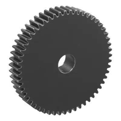 KHK GEARS Hubless Spur Gear: Module m 1.5, 55 Teeth, 15 mm Bore Dia, Black Oxide Coated Carbon Steel - Hubless Metric Spur Gears