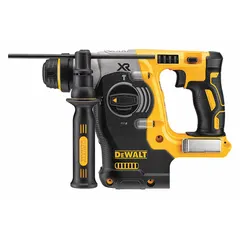 This bare-tool rotary hammer operates on 20V DC and features an SDS-Plus bit system with a 1-inch maximum bit diameter. It delivers 1.5 ft-lb of impact energy and includes a chip function for light chipping applications. Suitable for drilling and chipping in concrete, masonry, and stone.