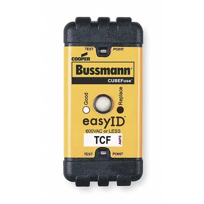 BUSSMANN Fuse: Class CF, TCF Series, Time-Delay, 90 A, 600 V AC, 300 V DC - Time-Delay Cube Fuses